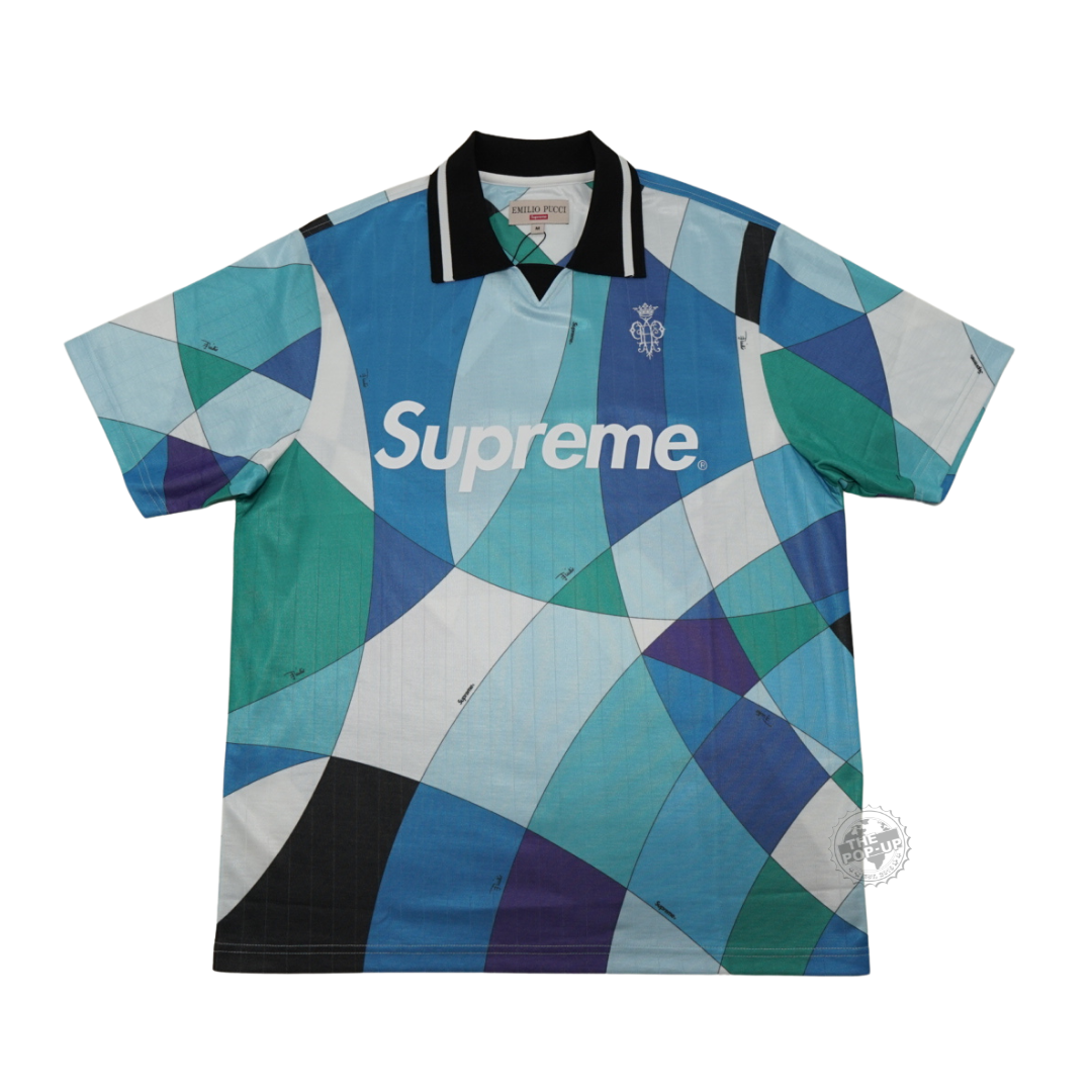 SS21 Supreme x Emilio Pucci 'Soccer' Jersey Blue — The Pop-Up📍